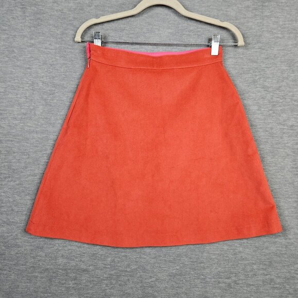 Agnes b skirt Orange Red Mini Artificial Leather Skirt Size 38 Made In Japan - Picture 2 of 9